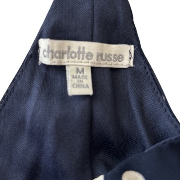 Charlotte Russe sleeveless dress, size M black w/white dots, racer back - Picture 6 of 6